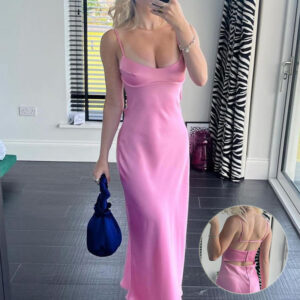 Elegant Satin Slip Maxi Dress for Women – Stylish Summer Occasion Wear