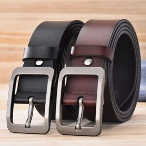 Deal of the day 98 Men's belt pure leather pin buckle men's denim simple retro casual versatile genuine leather pants belt