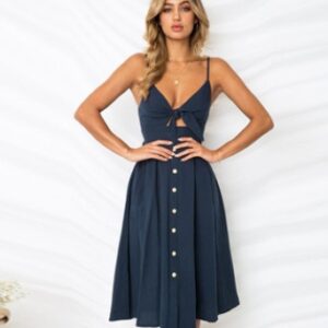 Women’s Summer Sleeveless Backless Strap Dress | Elegant Bodycon A-Line Party Evening Dress with Bow Back Design 4 1532660388231 20180727105939
