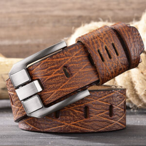 Vintage Leather Belt for Men – Classic Pin Buckle Cowhide Waist Belt for Casual & Outdoor Style 2 1616290218368