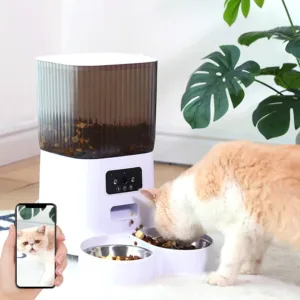 5L smart automatic cat feeder with HD camera and dual bowls