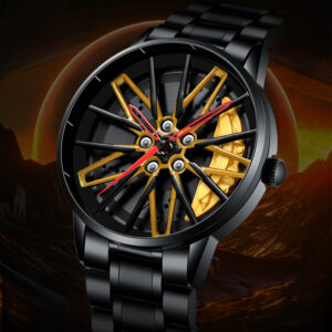 Deal of the day 77 New Top Brand Luxury Mens Watches Stainless Steel Car Wheel Hub Quartz Watch For Men Military Sport Watch Relogio Masculino