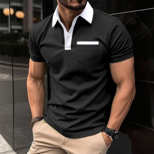 Men's Slim Fit Polo Shirt | Casual Short Sleeve Lapel T-Shirt with Pocket Design 5 267032fe 24aa 4275 8dda 52e7062993d9