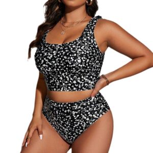Floral Sexy Plus Size Swimwear Women's Beach Bikini for Hot Spring