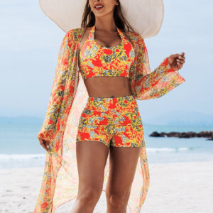 Fashionable Style Sexy Women's Three-Piece Bikini Set with Multi-Color Print Swimwear 9 312A532CC588A1F5F214A3FF93BE5604 1
