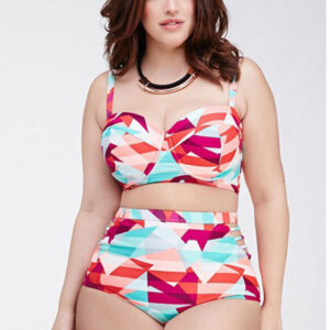 Deal of the day 89 plus size swimwear large size swimwear Plus size bathing suit 2026 Summer bikini high waist swimsuit plavky retro Biquini