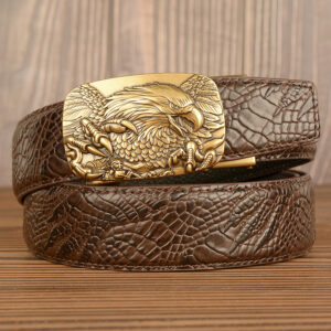 Men’s Top-Layer Cowhide Leather Belt with Automatic Animal Buckle – Crocodile and Snakeskin Pattern 2 5666643319747D4D22C24EF54B1EB22B 1