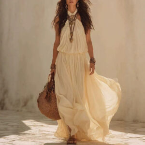 Hanging neck and waist cinching dress 2 6AB9A7F12675DD609527349C8ED074C4 1
