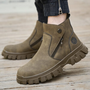 Men’s Safety Work Boots | Anti-Smash Steel Toe Welding Shoes with Anti-Puncture Sole, Spark Resistant Design & Double Zipper Closure 2 72825AA5650CEF49611CD4B057B1CAA9 1