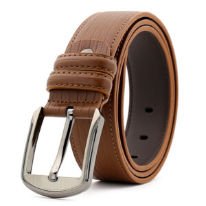 Men’s Genuine Cowhide Leather Belt with Pin Buckle | Casual Adjustable Waist Belt for Jeans & Trousers