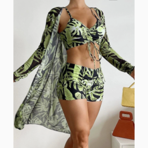 Fashionable Sexy Mesh Cover-Up with Leg-Length Briefs Three-Piece Swimwear Set for Women 22 79D259D891463537BD99272639F6106A 2