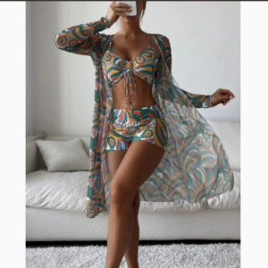 Fashionable Sexy Mesh Cover-Up with Leg-Length Briefs Three-Piece Swimwear Set for Women 13 867307C58B99BA13CEEE2471CF2D2392 2