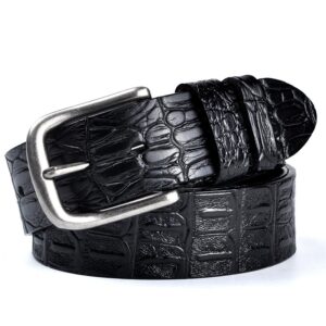 Deal of the day 101 Men's Genuine Leather Belt Crocodile Pattern Belt Men's Belt Wholesale Retro Pin Buckle Trouser Belt