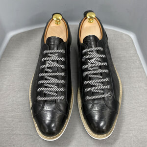 Deal of the day 95 European Style Men's Casual Shoes Real Cow Leather Green Black Fashion Designer Luxury Crocodile Print Street Flat Shoes for Men