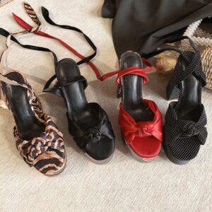14cm Ultra High Heel Sandals Waterproof Platform Thick Heel Women's Shoes Nightclub Models Runway Shoes 40-43