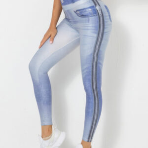 Barbie Denim Peach Yoga Pants Women's Fitness Workout Leggings Slim Bodybuilding Pants
