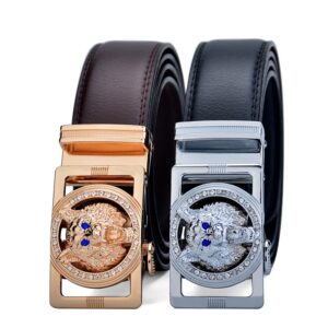 Deal of the day 99 Wolf head belt men's leather versatile casual belt
