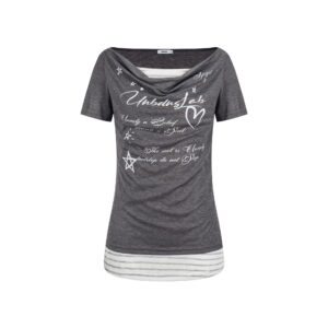 Women's Fake Two-Piece Slim Fit Casual Short Sleeve Minimalist Letter Print T-Shirt 1 F2A6C448DC708C2891836F1DDA74E873 1