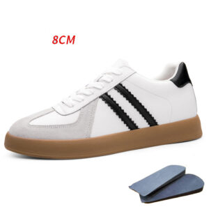 Deal of the day 82 Men’s 8CM Invisible Height Increasing Sneakers | Leather Casual Derby Shoes with Shock Absorption