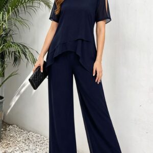Irregular top wide leg long pants two-piece set 6 FF40CA0571A1913E05227097490A7B13 1