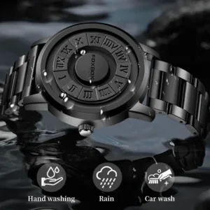 LIGE Luxury Watch Men Creative Scrolling Pointer Magnetic Force Sport Watches Men Quartz Chronograph Man Clock 1