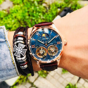 AILANG Ailang Watch Automatic Double Flywheel Mechanical Watch Wholesale Men's Watch Cross-border Creative Men's Mechanical Watch