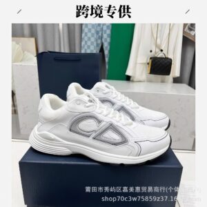 New CD Versatile Casual Shoes Heightening White Shoes Lace-up Couple Running Shoes Letter B30