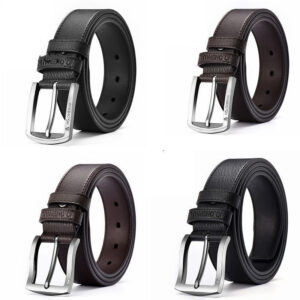Korean Style Men’s Casual Leather Belt | Pin Buckle Waist Belt with Alloy Buckle for Work & Everyday Wear