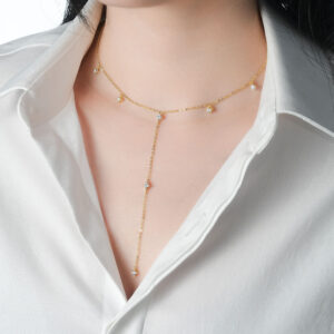 Elegant Y-Shaped Tassel Clavicle Necklace for Women – 925 Silver Pendant, Adjustable Length