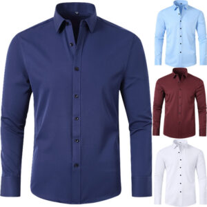 Men's Premium Casual Shirt | Long Sleeve Solid Color Shirt for Office & Events