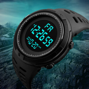 Sports Digital Watch for Men – Large Dial Electronic Timing Watch with Night Light Display