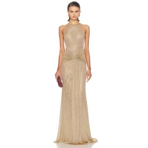 Cross-Border Amazon Trendy Nightclub Party Evening Dress For Women, Fashionable Mesh Halter Neck Backless Party Dress